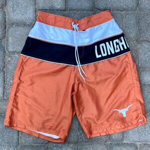 Texas Longhorns orange, black, white board shorts Size XL
